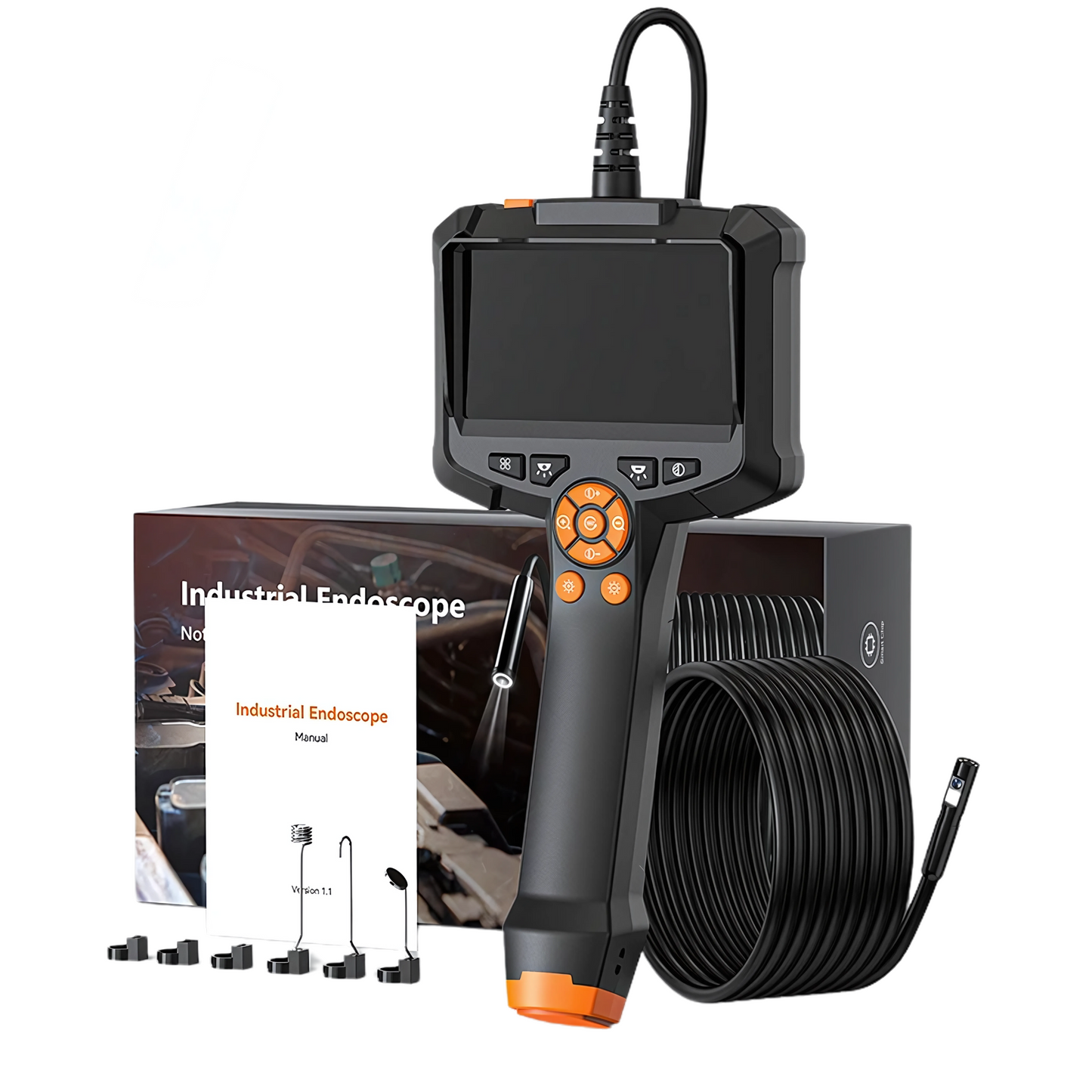 1080P HD Industrial Endoscope Camera – 8.5mm Waterproof Lens, 10M Cable, 2.4" or 4.3" IPS Display