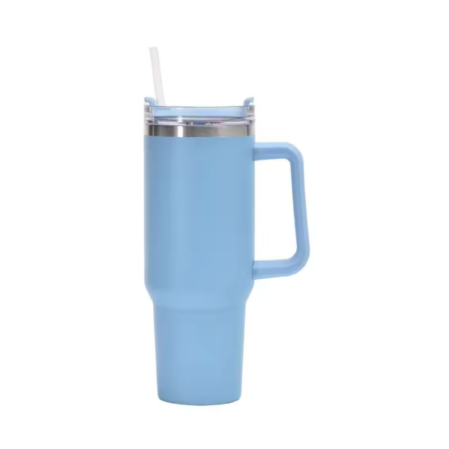 40oz Insulated Travel Tumbler – Stainless Steel Mug with Handle, Straw Lid