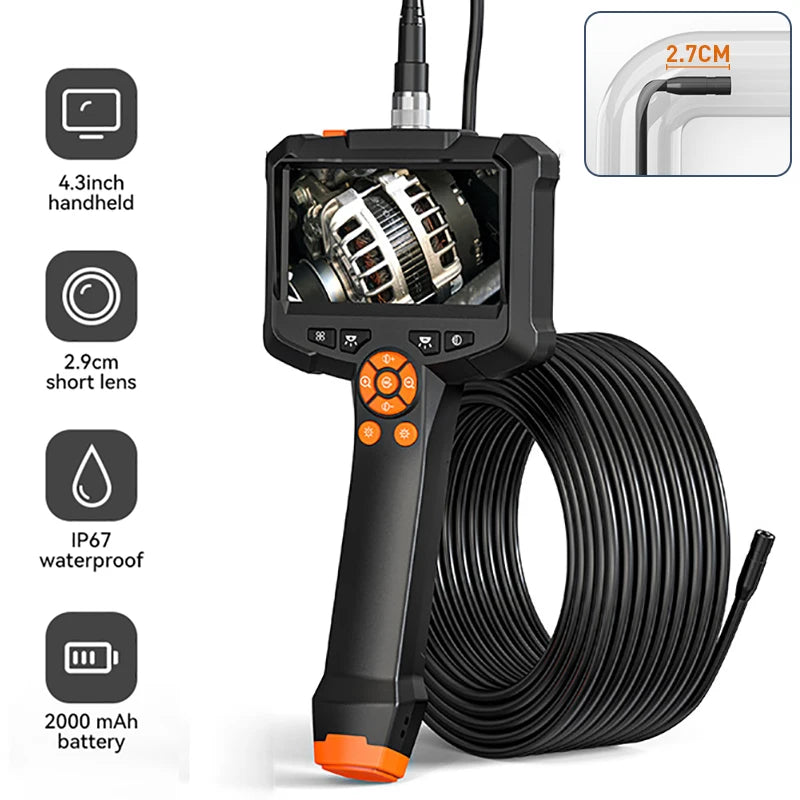 Endoscope Camera HD 1080P Dual Lens, IP67 Waterproof Borescope