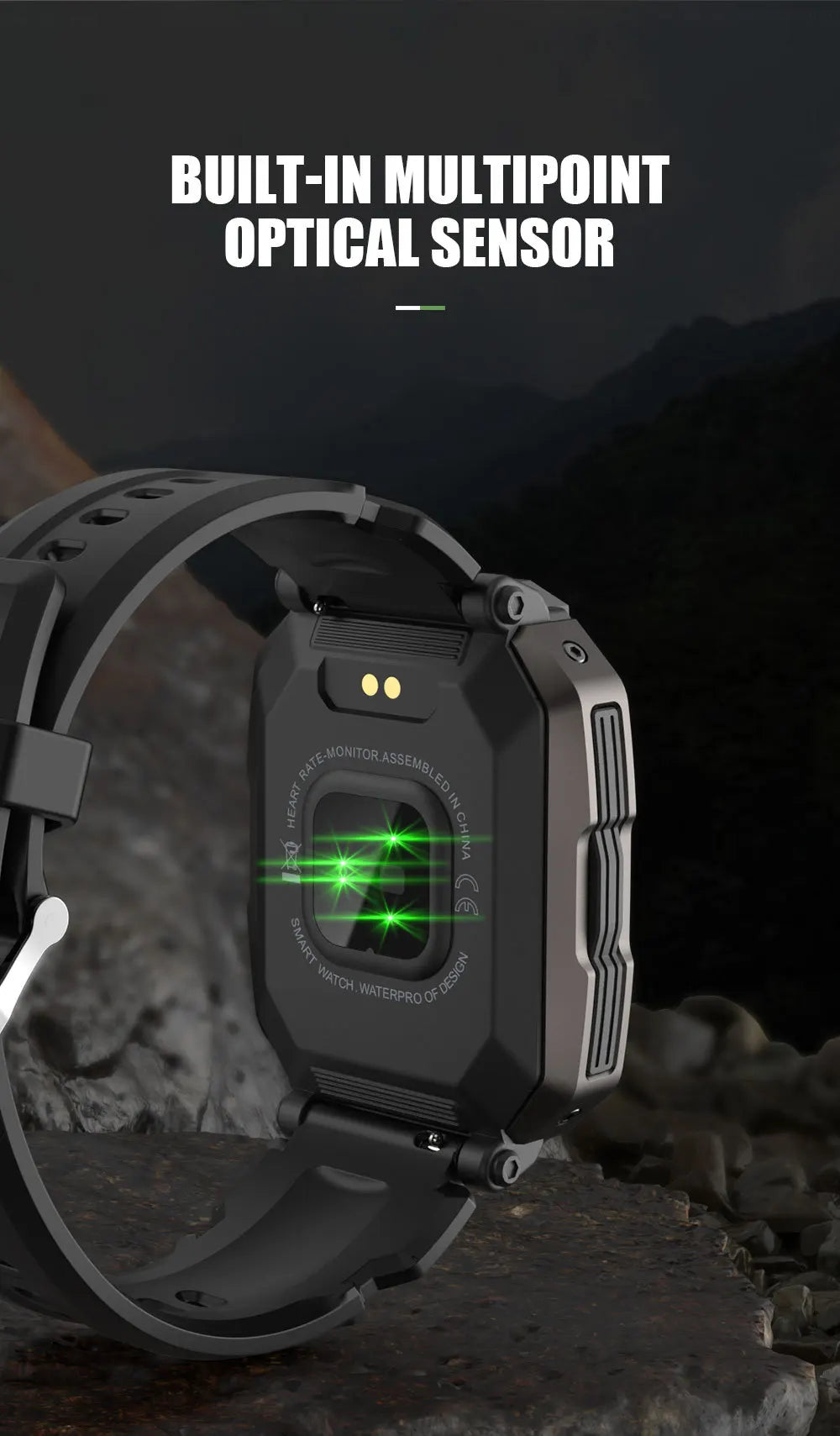 Military Smart Watch Men IP68 Waterproof Heart Monitor