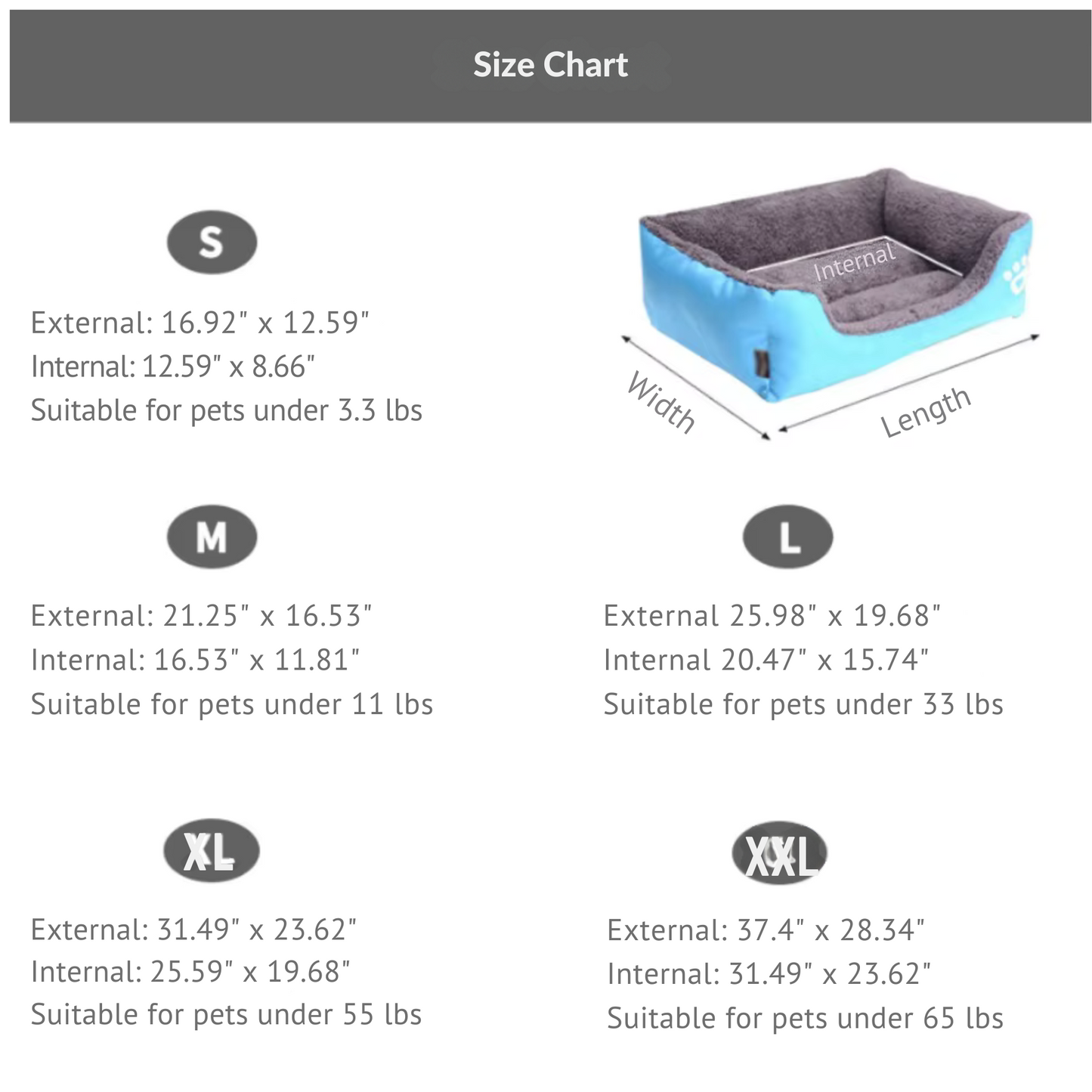 Washable Square Dog Bed – All-Season Warm Cushion for Cats and Dogs