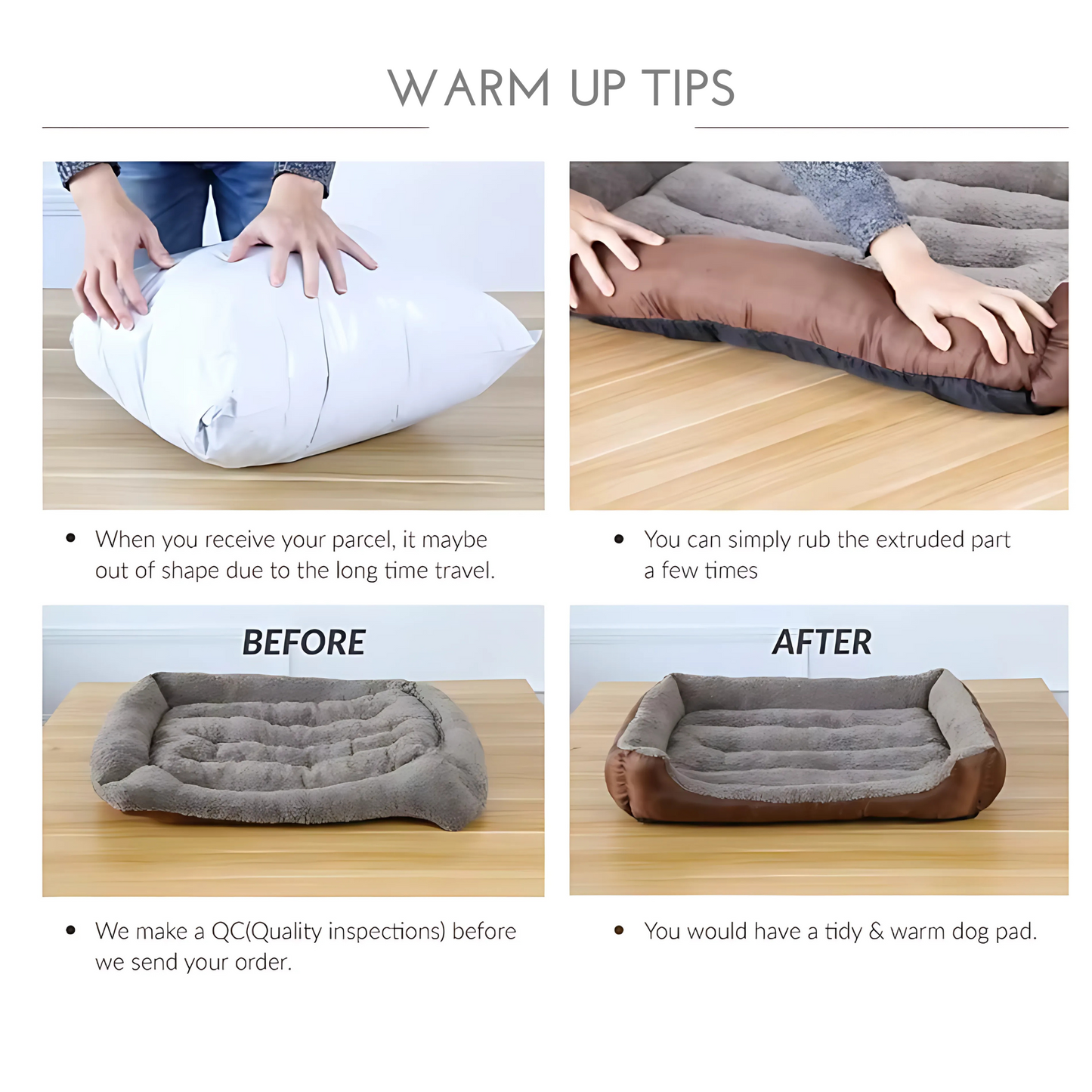 Washable Square Dog Bed – All-Season Warm Cushion for Cats and Dogs