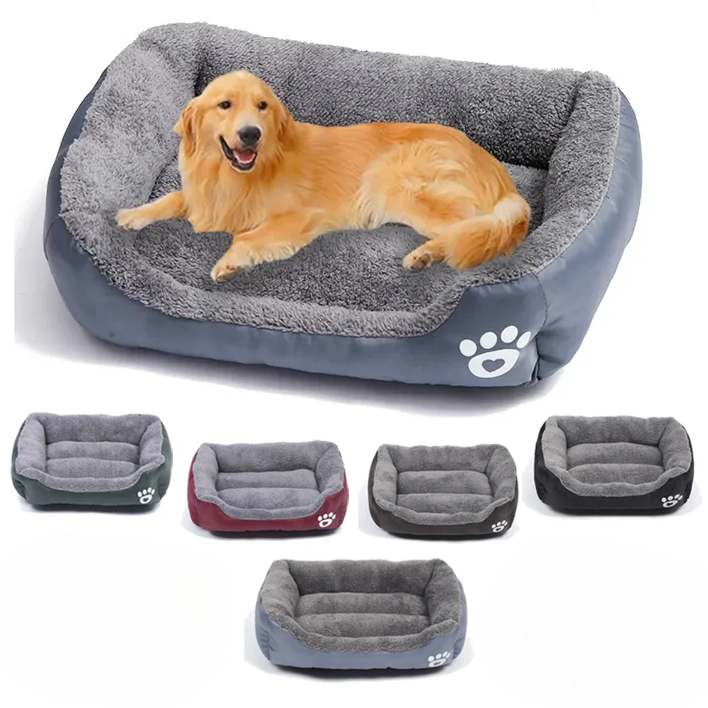 Washable Square Dog Bed – All-Season Warm Cushion for Cats and Dogs