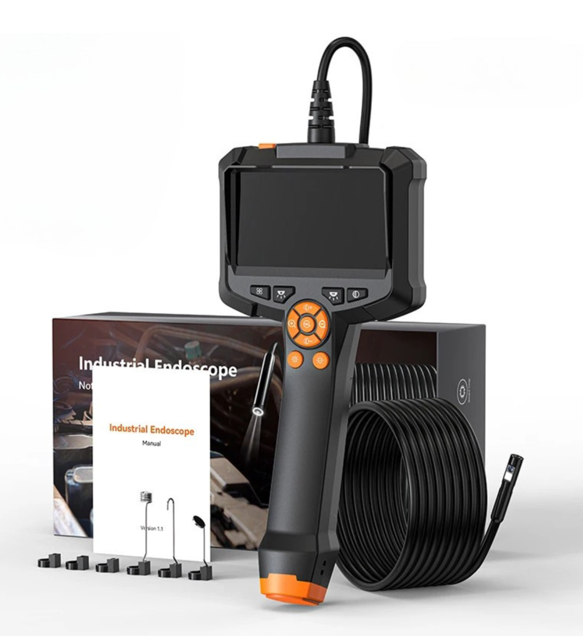 1080P HD Industrial Endoscope Camera – 8.5mm Waterproof Lens, 10M Cable, 2.4" or 4.3" IPS Display